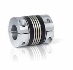 BK TORSIONALLY STIFF BELLOWS COUPLINGS SIZES FROM 2-10,000 Nm MODEL FEATURES BK2 with clamping hub from 15-10,000 Nm easy to mount availalbe in multiple lengths low moment of inertia Page 34 BKH with