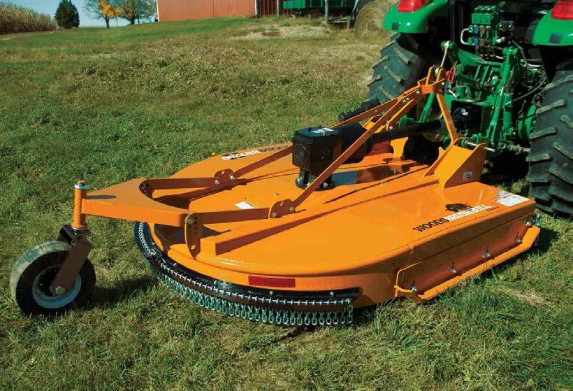 Single-spindle Rotary Cutters Heavy-duty BrushBull Heavy-duty BrushBull Single-spindle BB7200X shown with optional chain shielding Models BB6000X BB7200X BB8400X 60-inch 72-inch 84-inch Tractor PTO