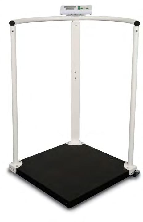 Strong, curved handrails for supporting patients Fitted with wheels for easy movement Indicator tilts for optimum viewing angle Optional digital or manual height measure Dimensions 300kg or 500g