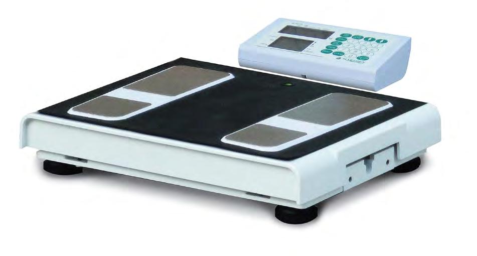Measures BMR (basal metabolic rate), TBW (total body water), FFM (fat free mass), fat mass, fat %, weight and BMI High capacity, good accuracy Comes with printer as standard Adaptor (Supplied):