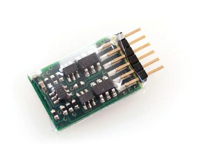 many DCC-ready models that have an NMRA 8-pin socket. This decoder will operate in both DC and DCC.
