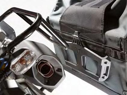 DAKAR panniers are available with a motorcycle model specific support arm or in a
