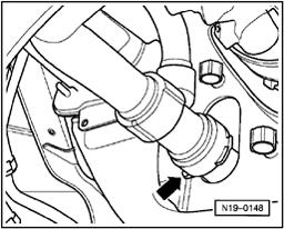 19-19 Draining - Open cap on coolant expansion tank.