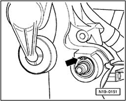 19-30 Removing - Remove viscous fan coupling (with belt pulley)
