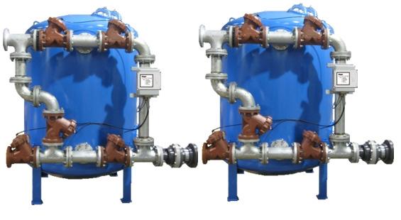 VIP I Steel Valve Nest Greensand Plus Filters Steel Piping Spray Lined Steel Duplex Demand initiated backwash Side mounted galvanized steel valve nest Pneumatic operated steel diaphragm valves or