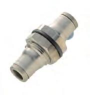 Bulkhead Connector Fittings 30/390 Equal Tee Stainless steel 31L, FKM ØD G H L/2 kg 3/1 30 55 00 390 55 00 9.9 22. 19 0.017 1/ 30 5 00 390 5 00 11.9 2.9 22 0.031 3/ 30 0 00 390 0 00 17.5 37. 30 0.059 1/2 30 2 00 390 2 00 20.