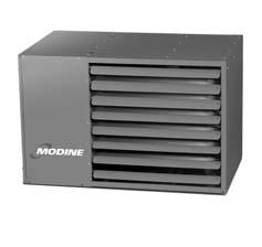 DESIGN FEATURES ALL MODELS Separated Combustion Unit Heaters, 3025MBH For residential, commercial or industrial applications that require a low profile unit, Modine offers the Hot Dawg.