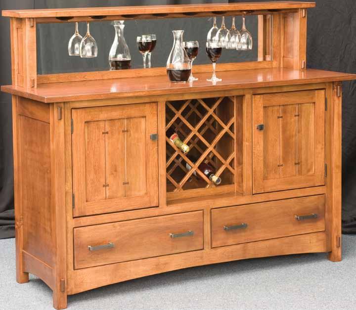 FEATURES 2013 20 d x 62 w x 49 h (2 door, 2 drawer) Beveled mirror Wine rack also avialable without wine rack and stemware holder Add