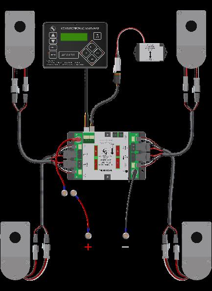 Wiring Diagram - 4 Point Hall Effect Landing Gear Hall Effect Jack Landing Gear LCD Touch Pad LCD Touch Pad Harness Rear Sensor Rear Sensor Harness 4 Point Controller Hall