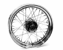 85" Stainless Spoke Front Wheels Completely assembled and trued with chrome components. PCP Diameter Rim Width 6806 16" Chrome 3.5 Std.