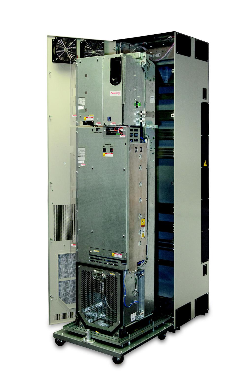 A roll-out cart is required for Frames 8 drives and Frame 9 option bay chassis.
