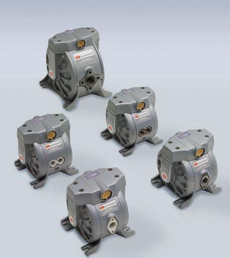 In most conventional design diaphragm pumps, the wet side of each diaphragm is on the outside and the dry side is on the inside.