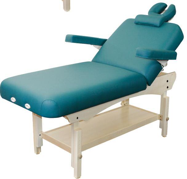 TABLE SPECIFICATIONS Aura Lift Back Face Cradle Nape Bolster Face cushion Back Rest Removable armrests (2) Table Height: 27.5-36.6 Table Width: 30 Table Length: 72, 78 with foot extension Padding: 3.