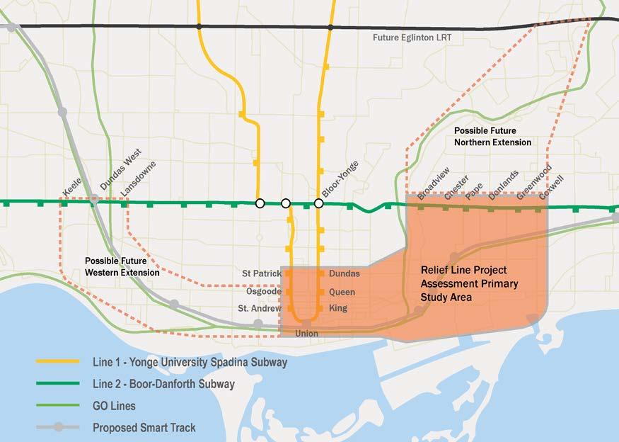 Figure 16. Relief Line Project Assessment Study Area Using City Planning's Feeling Congested?