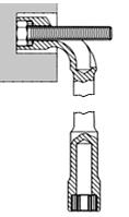 duty pattern with two hexagon heads and Through-hole on the angled side to take long studs or a tommy bar.