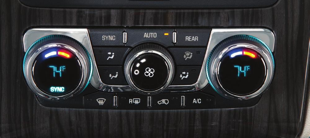 Climate Controls Driver s Temperature Control SYNC Link all settings to driver s setting AUTO Automatic operation Fan Speed Control/Off REAR Activate Rear Climate Control operation Passenger s