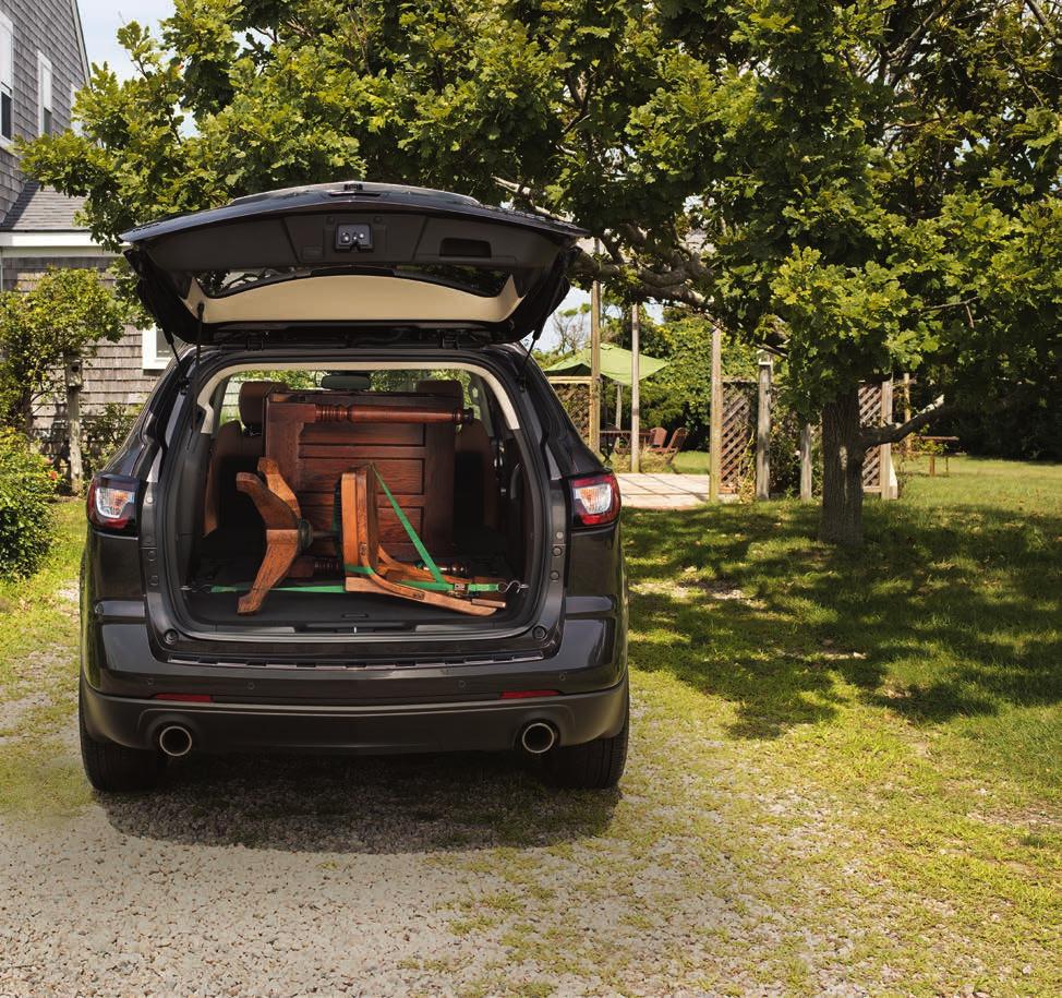 room to get up ad go Whe it comes to space, Traverse overachieves. With 116.3 cubic feet of maximum cargo space 1 ad 24.