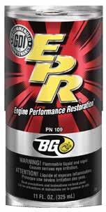 BG EPR restores fuel efficiency and power and is harmless to seals and other engine components. Also excellent for preventive maintenance in diesel engines. PN 109 11 oz.