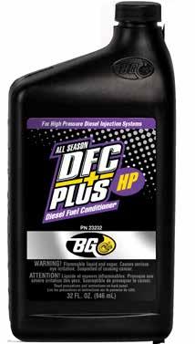 BG Diesel Fuel Conditioners BG DFC Plus with Cetane Improver BG DFC Plus with Cetane Improver keeps fuel system components and injectors clean, prevents fuel gelling, corrects nozzle fouling, reduces