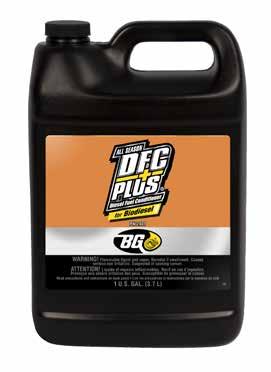 BG DFC with Lubricity BG DFC with Lubricity keeps fuel system components and injectors clean, corrects nozzle fouling, reduces exhaust smoke and protects engine parts against rust and corrosion.
