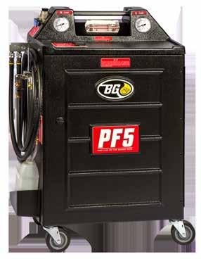 BG PF5 Power Flush and Fluid Exchange System The BG PF5 Power Flush and Fluid Exchange System dissolves and removes harmful deposits from critical transmission components and exchanges the old,