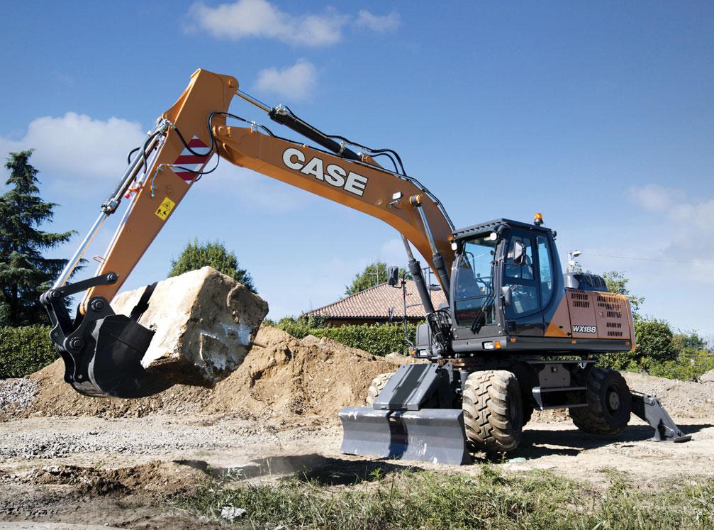 WHEELED EXCAVATORS POWERTRAIN Our WX excavators drive through a fully autoatic hydrostatic powershift transission and heavy duty ZF axles, providing fast travel speed between working sites and