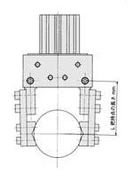 F, which is the thrust of one finger, when both fingers and attachments are in full contact with the workpiece as shown in the figure below.