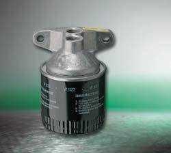 In-line oil filters wit single ead Operating pressure 14 bar, up to l/min Flange connection Tis ligt and robust filter ead is mounted wit two screws to a flat surface.