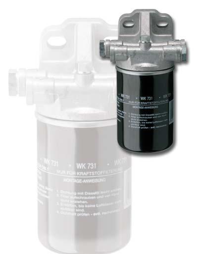 MANN+HUMML In-line fuel filters Te range of MANN+HUMML in-line fuel filters starts wit te PreLine preliminary filter for te separation of water and includes te main fuel filter wit single or duplex