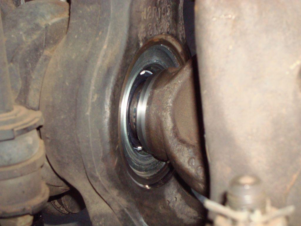 15) This is a shot of the axle installed with the new dust seal.