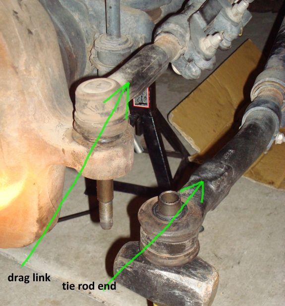 6) The driver's side tie rod end is easy, but the passenger side is a little more difficult since it's attached to the drag link.