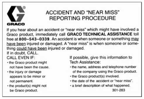 Beyond the Basics... Accident & Near Miss Reporting Glossary All Graco employees and distributors must report accidents and near-miss accidents to Graco toll free at 1-800-543-0339.