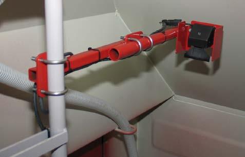 Sensor positon in tank can be adjusted by loosening U-Bolts and moving up or down on ladder.