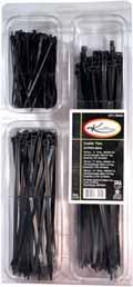 KTI76004 (Natural) KTI78004 (Black) Each package includes 4 (qty: 200), 7 (qty: 100) and 11 (qty: 100). KTI76000 Nylon Tie Tightening Tool Grips nylon cable ties and tightens with very secure grip.