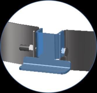 contact with both clamp band flanges.