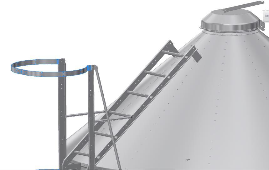 3. Attach the GST-LS6417 to the roof ladder using two