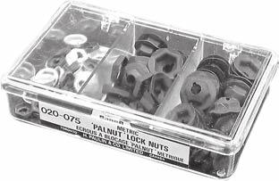 242 PALNUT LOCK NUTS ECROUS `A BLOCAGE PALNUT REGULAR TYPE BRIGHT ZINC PLATED Inch Metric Spring steel, single thread lock nuts. May be used alone or on top or ordinary nuts.