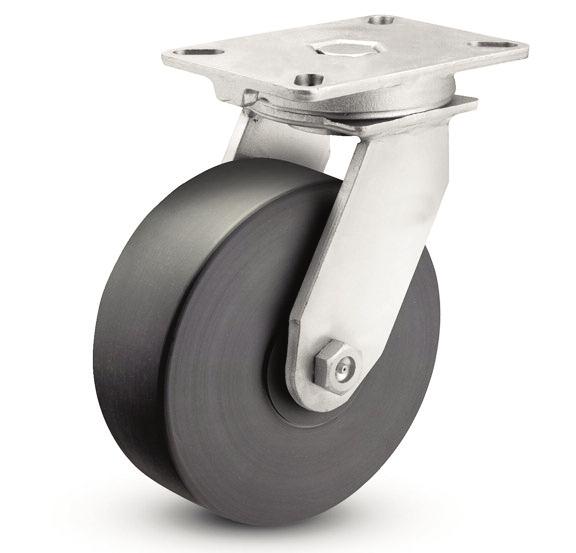 Large outside diameter yoke base is used when the hub length of wheel is 4-1/2" or greater or when swivel lock option is used.