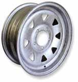 23 WHEELS - WHEEL & TYRE ASSYS TYRES & TUBES GALVANISED TRAILER WHEELS - Also available in Bare Metal 535003 535006 535036 535037 535055 Dia: 12" 13" 14" 14" 15" Stud Pattern: 4 x 4" 5 x 1/2" 5 x