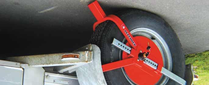 29 TROJAN DEFENDER WHEEL CLAMP The Defender Wheel Clamp is quick and simple to fit, has a zinc and powder-coated finish and is fitted with a high quality lock.
