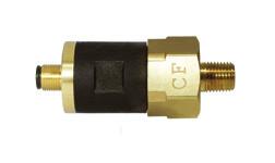 High Pressure Switch CF.5" (12.7mm) (See Electrical Options Below).25"(6.35mm) MALE BLADE DISCONNECTS Features Long-life elastomer diaphragm (Set Points: 10 300 PSI) 2.3" MAX (58.4mm) Ø1.24" (31.