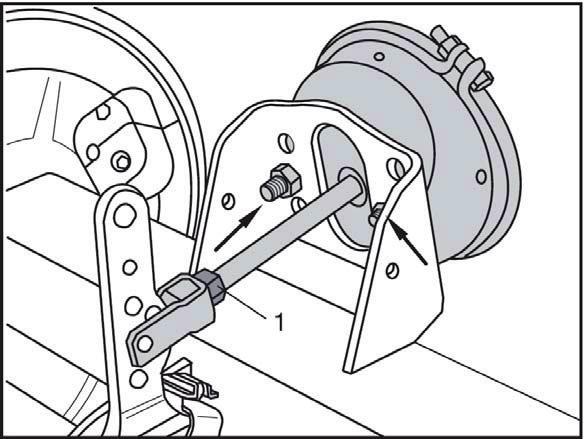 The 227mm dimension is measured from the brake cylinder mounting interface to the centre line of the clevis pin hole with the brake in the OFF position.