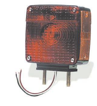Stop/Tail/Turn Lamps 75 Two-Stud Lamp with Pigtail High-heat acrylic lens 2" mounting centers Incorporates sidemarker