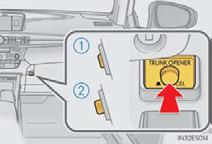 1 On Off The trunk lid cannot be opened even with the wireless remote control or the trunk release button.