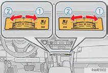 Seat Heaters and Ventilators (if equipped) 1 Heats the seat The indicator light comes on.