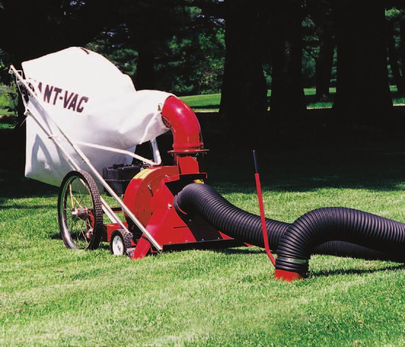 HEAVY-DUTY VACUUM VACUUMS RUGGEDLY DESIGNED, EASY TO OPERATE Built tough to last, this lawn vacuum features an all-steel welded housing and engine base.