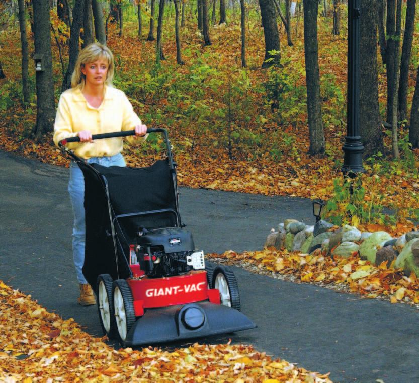 CONSUMER VACUUM VACUUMS DEPENDABLE PERFORMANCE The Consumer Lawn Vac from Giant-Vac offers homeowners an all-season solution for leaf and debris clean-up that is packed with features.