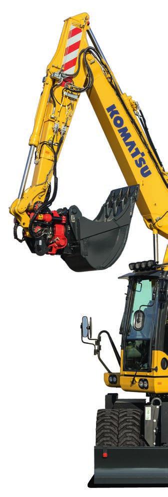Walk-Around The experts at Komatsu designed the PW148-10 with a drastically reduced tail swing to meet the demands of safe and productive work on all jobsites with limited