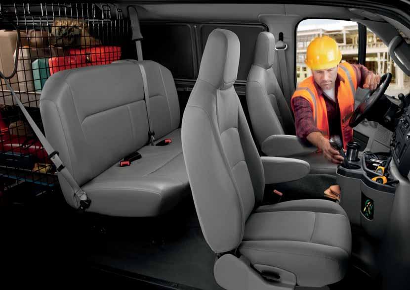 The E-Series Cargo Van with the Crew Van Package easily transports people and gear to wherever they re needed.