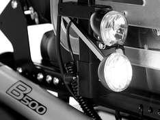 The light kit consists of 2 rear lights with integrated direction indicators and 2 front lights, each consisting of an LED headlight and a blinker (see Fig. 30). To replace broken lights: see Page 69.